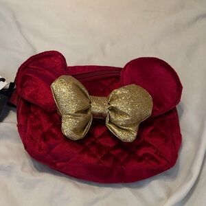 Kohl's Red Minnie Mouse Bag with Silver Zipper